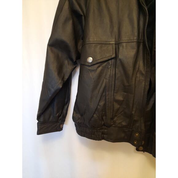 Oscar Piel XXL Mens Heavy Leather Jacket lined button complete brand new zipper - Picture 2 of 9